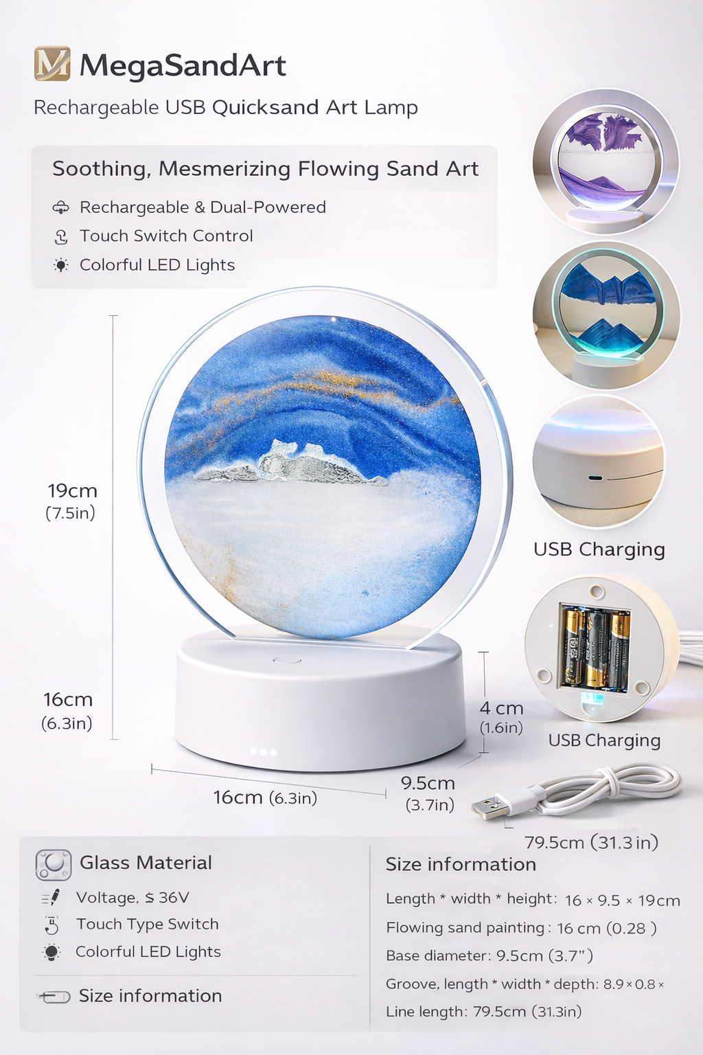 Moving Sand Art Lamp | Calming Quicksand Light